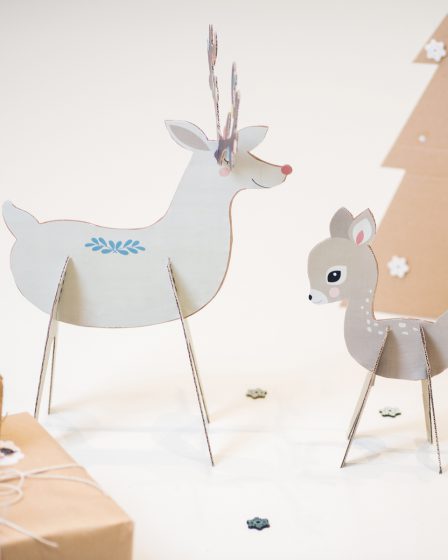 diy printable cerf en carton à fabriquer