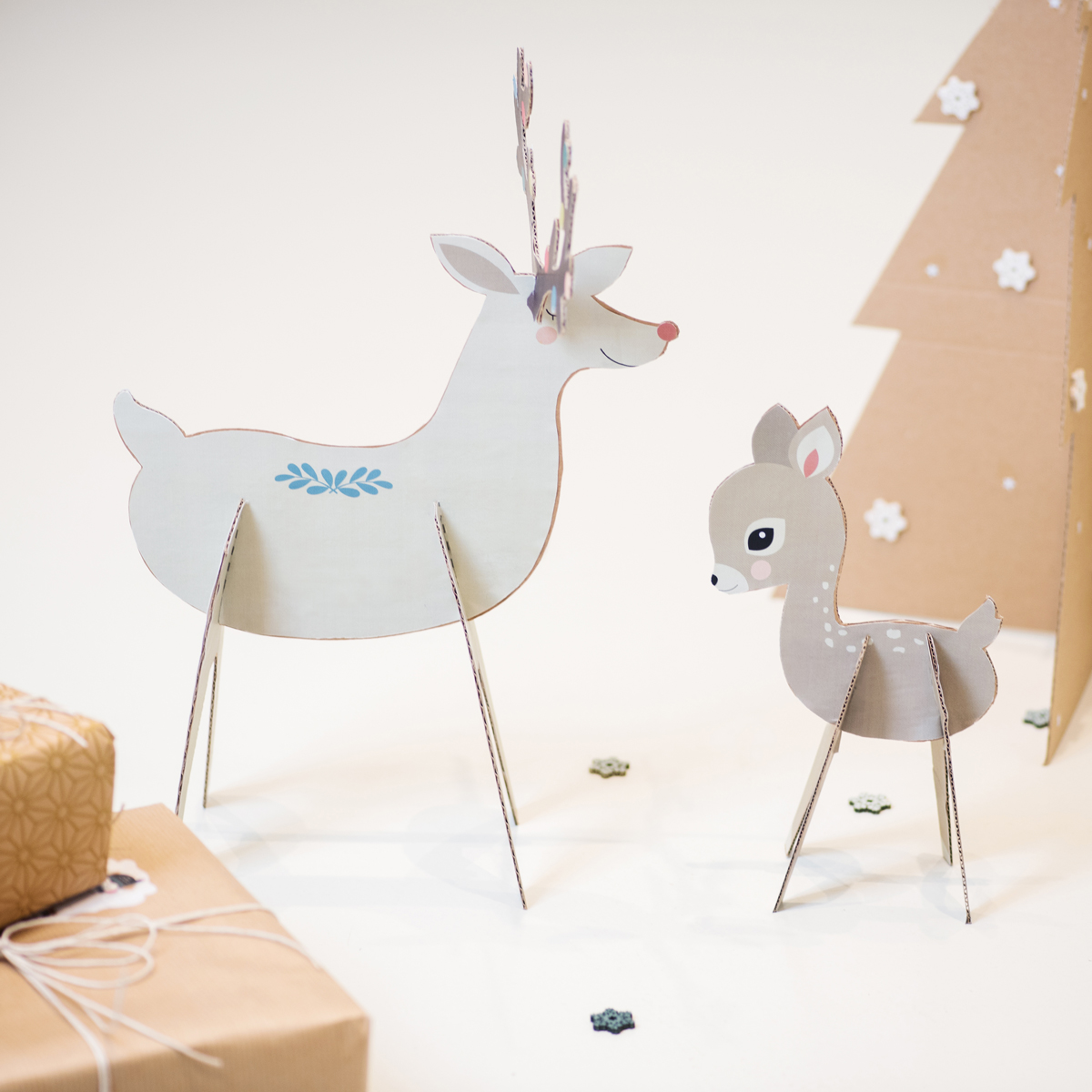 diy printable cerf en carton à fabriquer