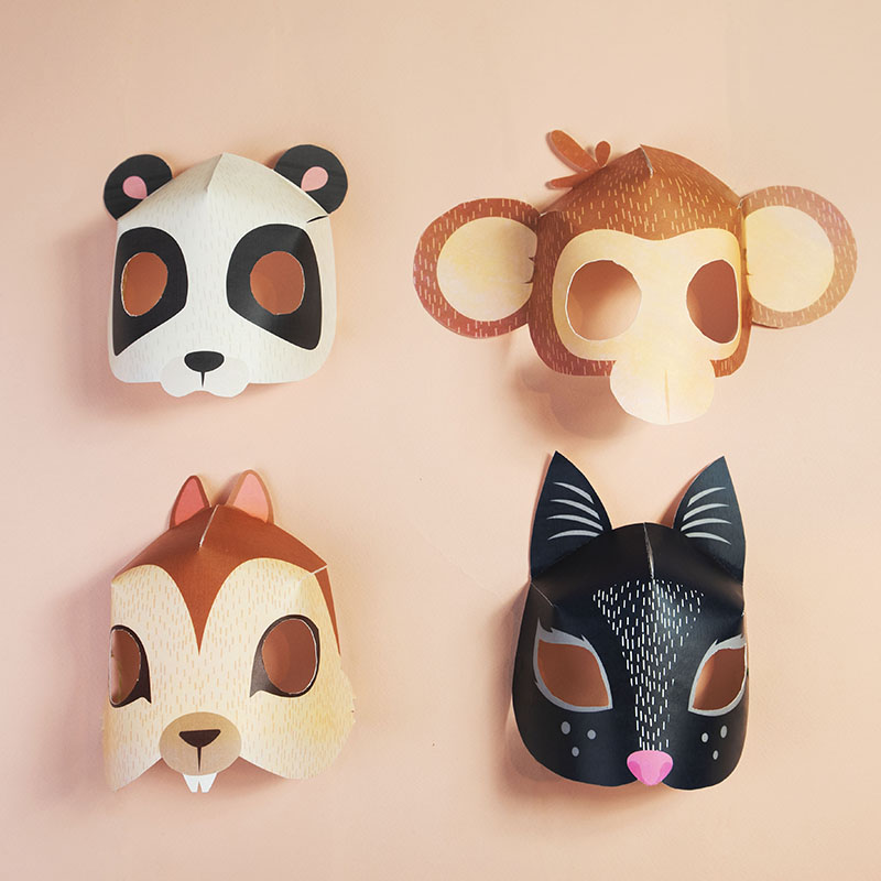 DIY: ¡Máscaras 3D de animales para imprimir para el Carnaval