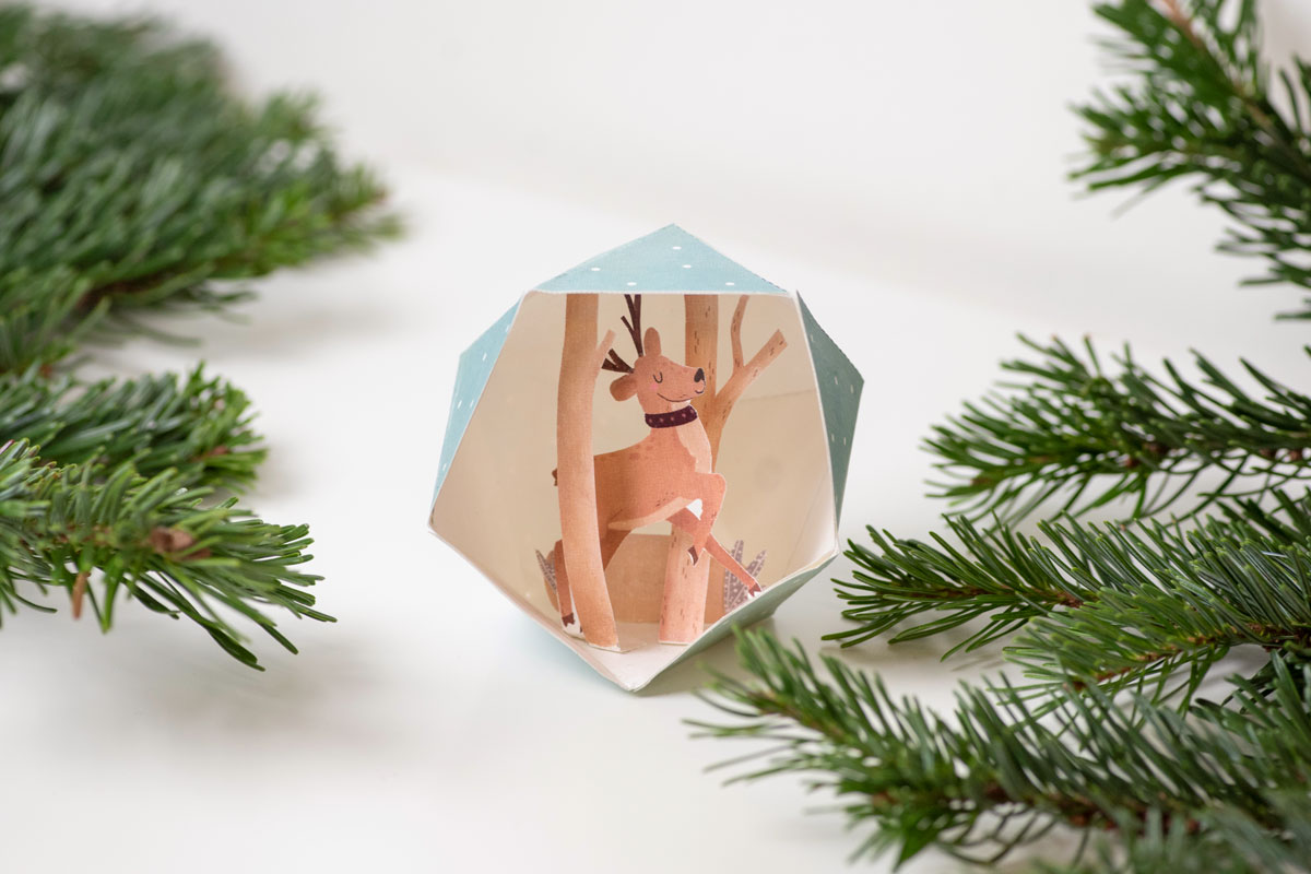 DIY : 2 Boules de Noël en papier à fabriquer • Ludilabel