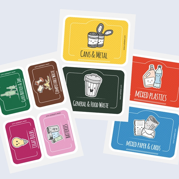 In-Home Recycling Bins Labels