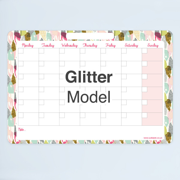 Write-on/Write-off Monthly Planner - Glitter