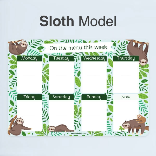 Menu & Activities Weekly Planners - Sloth