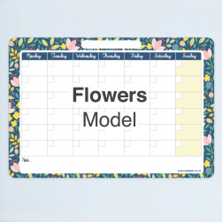 Write-on/Write-off Monthly Planner - Flowers